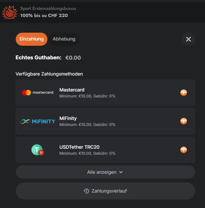 Einzahlungen